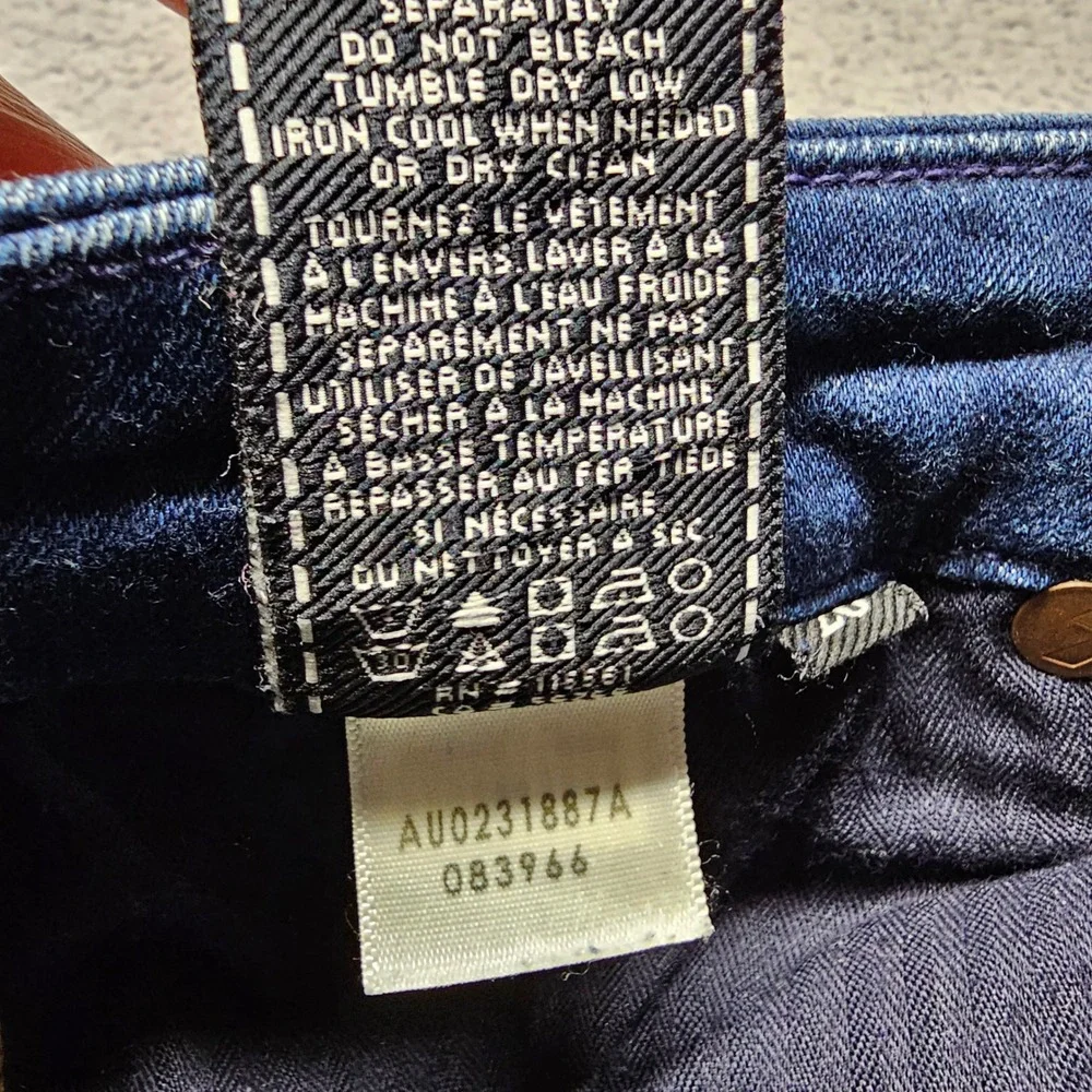 7 For All Mankind Kimmie Straight Leg Jeans Womens 29 Blue b(air) Denim Stretch
